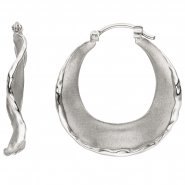 JOBO Creolen 925 Sterling Silber mattiert Ohrringe