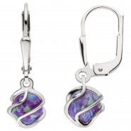 JOBO Ohrh�nger 925 Sterling Silber 2 Opale Ohrringe Boutons Silberohrringe