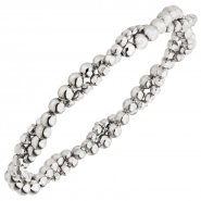 JOBO Armband Kugelarmband Herz 2-reihig verschlungen 925 Sterling Silber 16,5 cm