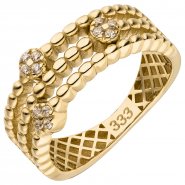 JOBO Damen Ring 333 Gold Gelbgold 12 Zirkonia Goldring