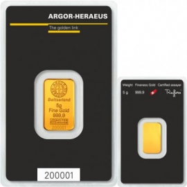 ARGOR Heraeus 5g Goldbarren Feingold 999.9