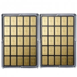 50 x 1 Gramm Goldbarren Heimerle + Meule UnityBar