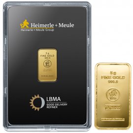 5 Gramm Goldbarren Heimerle + Meule gepr�gt