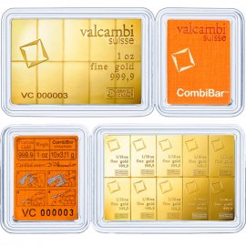 10 x 1/10 oz Tafelbarren Gold CombiBar� Valcambi