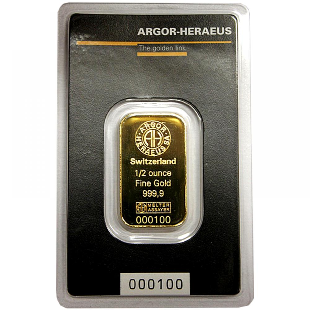 ARGOR Heraeus 1/2 oz Goldbarren Feingold -->