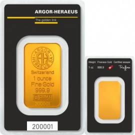 ARGOR Heraeus 1oz Unze Goldbarren Feingold 999.9