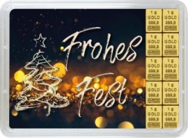 Frohes Fest - 10g Goldbarren Geschenk