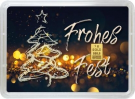 Frohes Fest 1g Goldbarren Geschenk