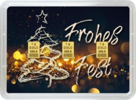 Frohes Fest 3g Goldbarren - Valcambi