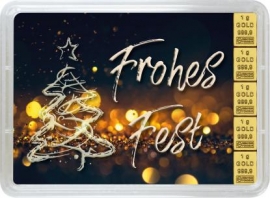 Frohes Fest - 5g Goldbarren Geschenk