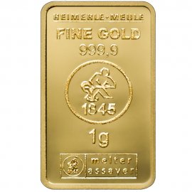 Heimerle + Meule 1 Gramm Goldbarren gepr�gt 999.9 