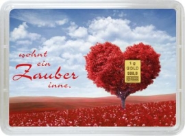 Herz Zauber 1g Goldbarren von Valcambi