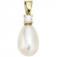JOBO Anh�nger 333 Gold Gelbgold 1 S��wasser Perle 1 Zir