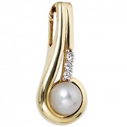 JOBO Anh�nger 333 Gold Gelbgold 1 S��wasser Perle 3 Zir