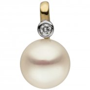 JOBO Anh�nger 585 Gold Gelbgold 1 S��wasser Perle 1 Diamant Brillant