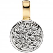JOBO Anh�nger 585 Gold Gelbgold bicolor 19 Diamanten Brillanten Diamantanh�nger
