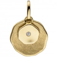JOBO Anh�nger 585 Gold Gelbgold eismatt 1 Diamant Brillant Diamantanh�nger