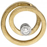 JOBO Anh�nger 585 Gold Gelbgold eismatt 1 Diamant Brillant Diamantanh�nger