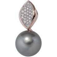 JOBO Anh�nger 585 Rotgold 27 Diamanten Brillanten 1 Tahiti Perle Perlenanh�nger