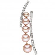 JOBO Anh�nger 585 Wei�gold 5 rosa S��wasser Perlen 33 Diamanten Brillanten