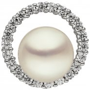 JOBO Anh�nger 925 Sterling Silber 1 S��wasser Perle 22 Zirkonia Perlenanh�nger
