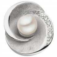 JOBO Anh�nger 925 Sterling Silber matt 1 S��wasser Perle 5 Zirkonia