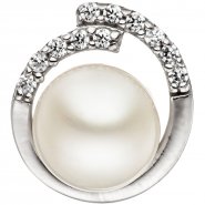 JOBO Anh�nger 925 Sterling Silber mit 1 S��wasser Perle und 11 Zirkonia Perlenanh�nge