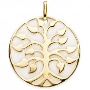 JOBO Anh�nger Baum 925 Sterling Silber gold vergoldet 1 Achat-Imitation
