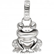 JOBO Anh�nger Frosch 925 Sterling Silber mit 12 Zirkonia Silberanh�nger Kr�te