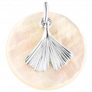 JOBO Ginkgo Anh�nger Silber & Perlmutt
