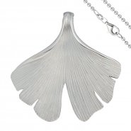 JOBO Anh�nger Ginko Ginkgo 925 Sterling Silber matt mit Kette 50 cm