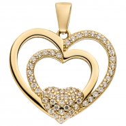 JOBO Herzanh�nger Gold mit Zirkonia