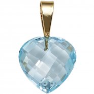 JOBO Anh�nger Herz 585 Gold Gelbgold 1 Blautopas hellblau blau Herzanh�nger