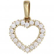 JOBO Anh�nger Herz 585 Gold Gelbgold 18 Diamanten Brillanten 0,50ct. Herzanh�nger