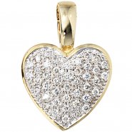 JOBO Anh�nger Herz 585 Gold Gelbgold 42 Diamanten Brillanten 0,25ct. Herzanh�nger