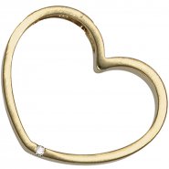 JOBO Anh�nger Herz 585 Gold Gelbgold matt 1 Diamant Brillant Herzanh�nger Goldherz