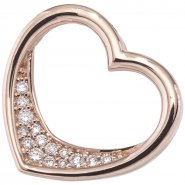 JOBO Anh�nger Herz 585 Gold Rotgold 15 Diamanten Brillanten 0,08ct. Herzanh�nger