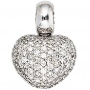 JOBO Anh�nger Herz 585 Gold Wei�gold 107 Diamanten Brillanten Herzanh�nger