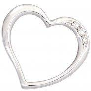 JOBO Anh�nger Herz 585 Gold Wei�gold 3 Diamanten Brillanten 0,03ct. Herzanh�nger