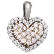 JOBO Anh�nger Herz 585 Gold Wei�gold Rotgold bicolor 43 Diamanten Brillanten