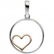 JOBO Anh�nger Herz 925 Sterling Silber bicolor vergoldet Herzanh�nger