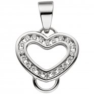 JOBO Anh�nger Herz Carrier Tr�ger f�r Charms 925 Sterling Silber 20 Zirkonia