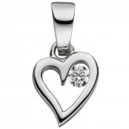 JOBO Anh�nger Kleines Herz 925 Sterling Silber 1 Zirkonia Herzanh�nger