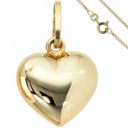 JOBO Anh�nger Kleines Herz Herzchen 333 Gold mit Kette 45 cm Goldherz