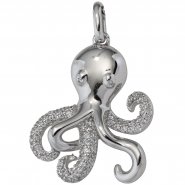 JOBO Anh�nger Krake 925 Sterling Silber rhodiniert mit 78 Zirkonia Octopus