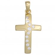 JOBO Anh�nger Kreuz 333 Gold Gelbgold 10 Zirkonia Kreuzanh�nger Goldkreuz