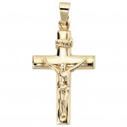 JOBO Anh�nger Kreuz 333 Gold Gelbgold Kreuzanh�nger Goldkreuz mit Jesus INRI