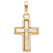 JOBO Kreuz-Anh�nger aus 375 Gelbgold