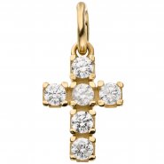 Eleganter Kreuzanh�nger aus Gold mit Zirkonia