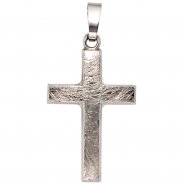 JOBO Anh�nger Kreuz 375 Gold Wei�gold eismatt Kreuzanh�nger Wei�goldkreuz